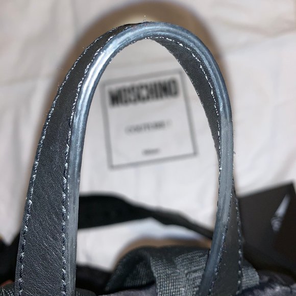 Moschino Quilted Black and Gold Backpack